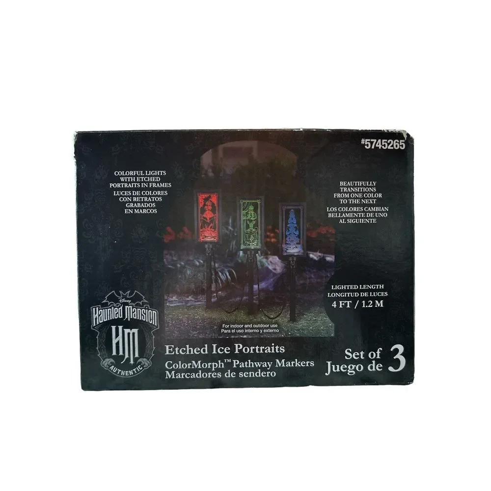 Disney 3-Count‎ LED Haunted Mansion Multi-Function Etched Pathway Marker Lights